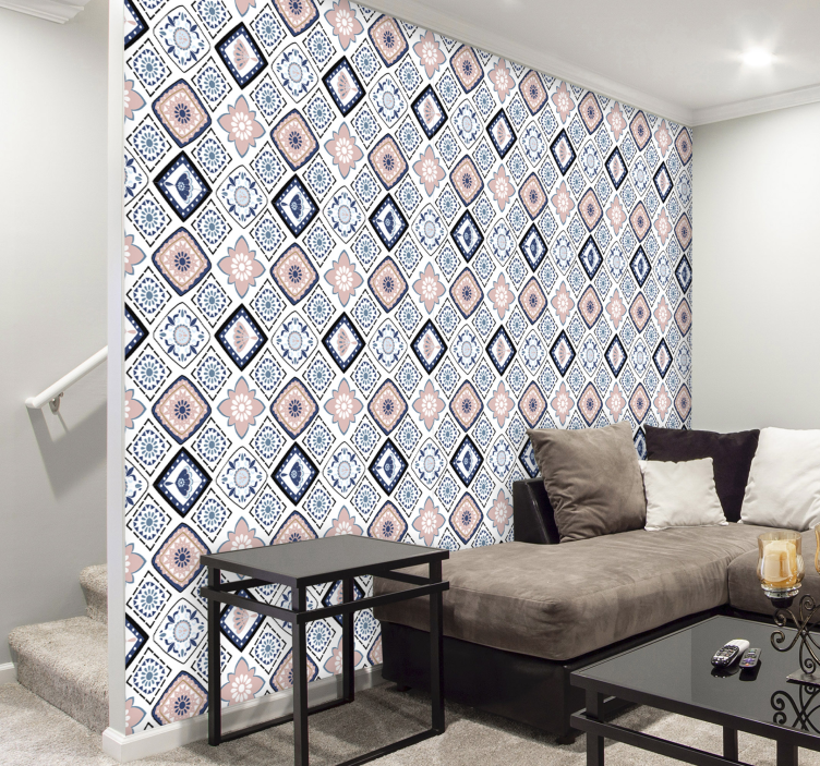 Tapete Fliesenoptik fliesen muster eleganz - TenStickers