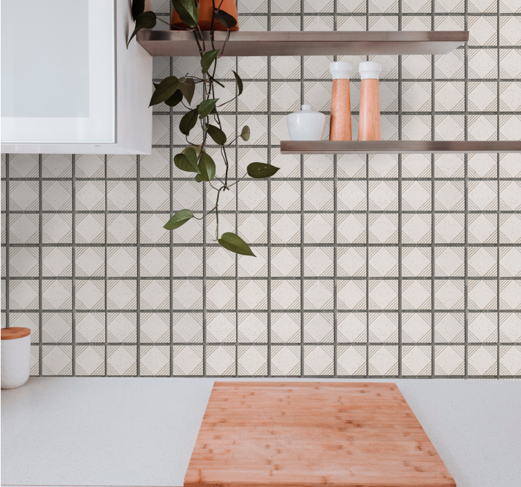 Tapete Fliesenoptik strukturiertes rasterlayout - TenStickers