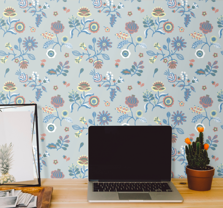 Blumentapete illustratives blütendesign - TenStickers