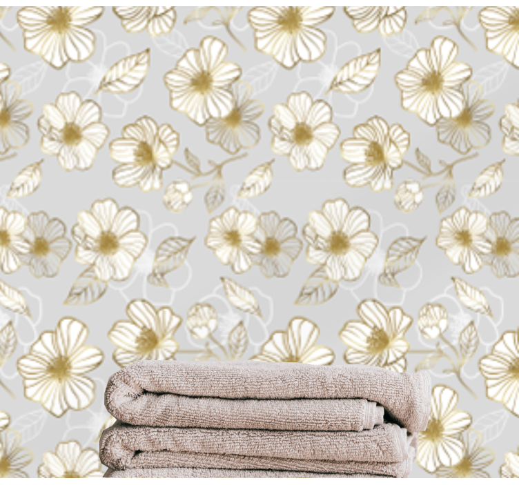Tapete florale ornamente in gold floralem muster - TenStickers
