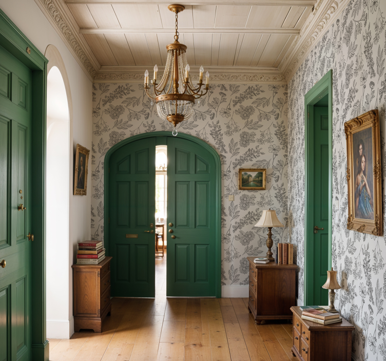 Tapete Flur beiges blumenmuster - TenStickers