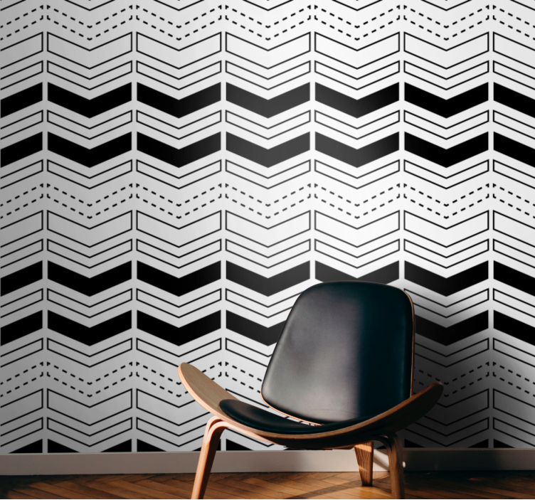 Tapete geometrisch chevron-linien-muster - TenStickers
