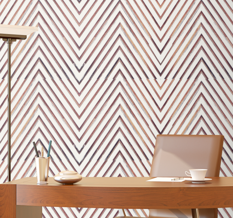 Tapete geometrisch chevron-linienmuster - TenStickers