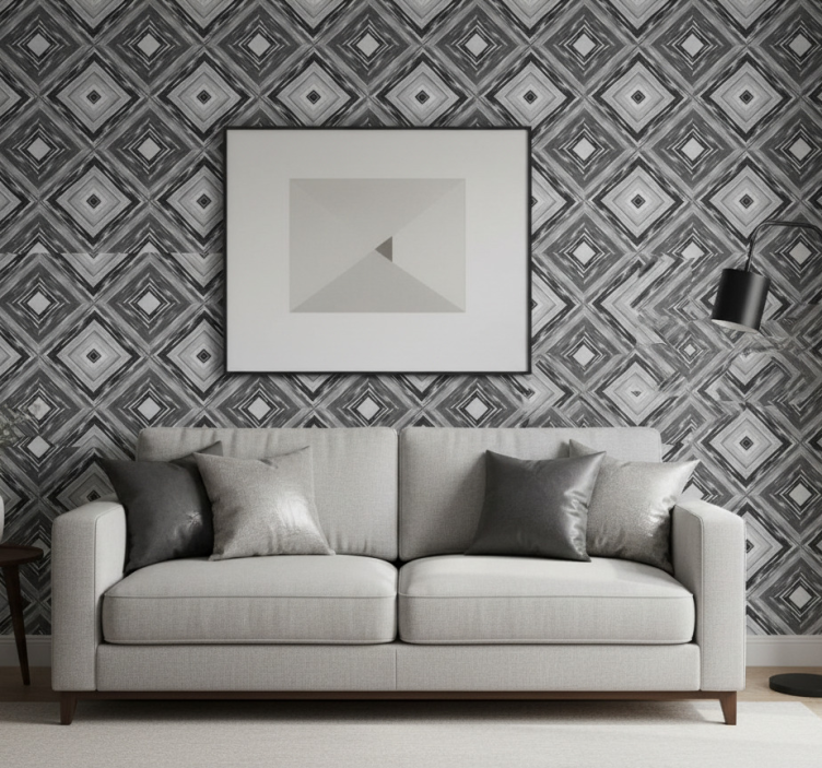 Tapete geometrisch diamantillusion - TenStickers