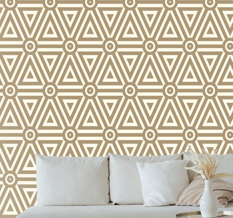 Tapete geometrisch dreieckige beige anordnung - TenStickers