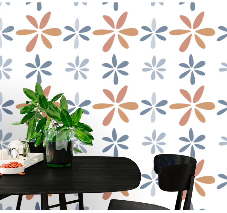 Tapete Esszimmer florale geometrische muster - TenStickers