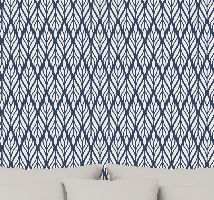 Tapete blätter mit geometrischem muster - TenStickers