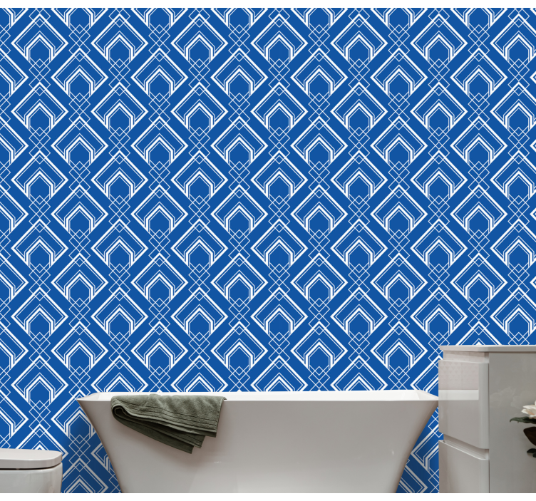 Tapete geometrisch geometrisches blaues muster - TenStickers