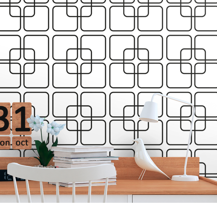 Tapete geometrisch ineinandergreifende quadrate - TenStickers