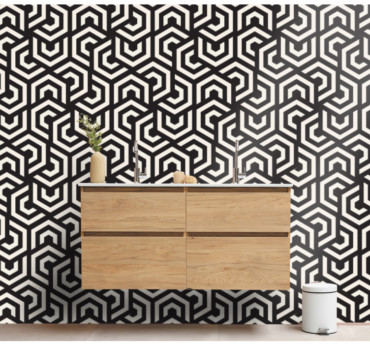 Tapete geometrisch labyrinthisches design - TenStickers