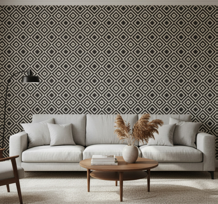 Tapete geometrisch mit diamantmuster - TenStickers