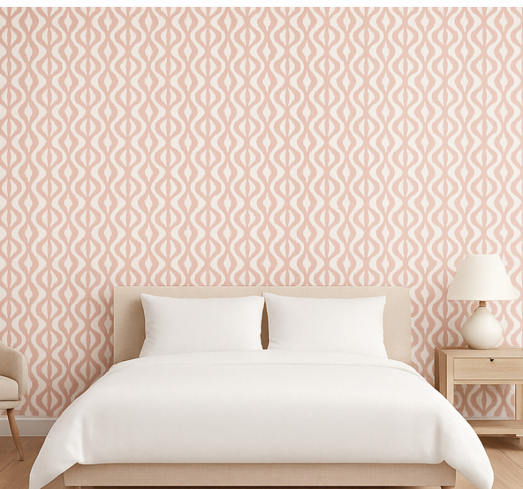 Tapete hochzeit dusty rose ikat geometrisch - TenStickers