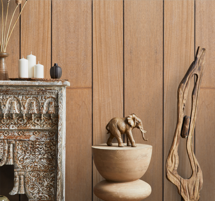 Tapete Holzoptik braune einfache bretter - TenStickers