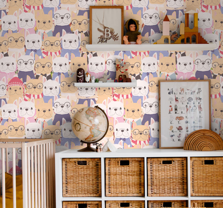 Hunde Tapete cartoon-bulldoggen - TenStickers