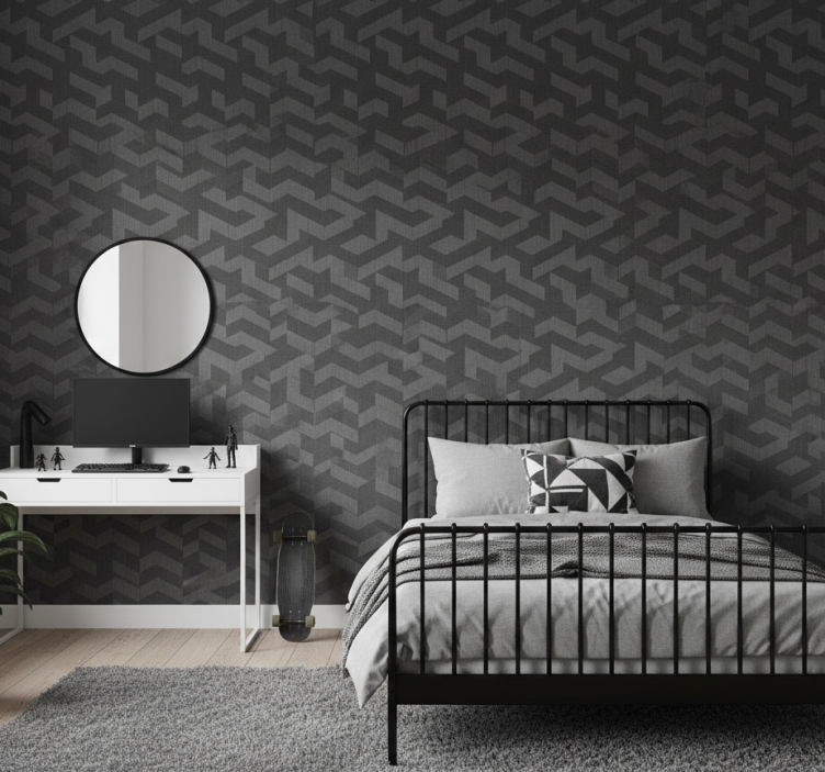 Tapete jugendzimmer geometrische dunkle formen - TenStickers