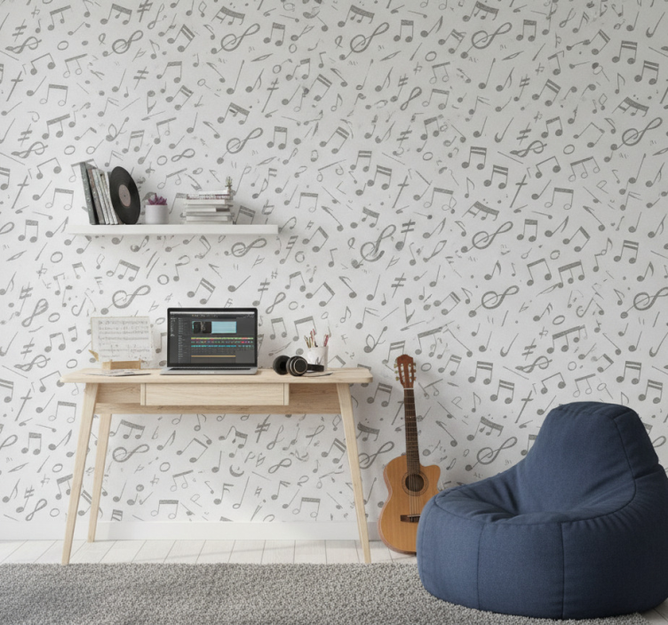 Tapete jugendzimmer mit noten-muster - TenStickers