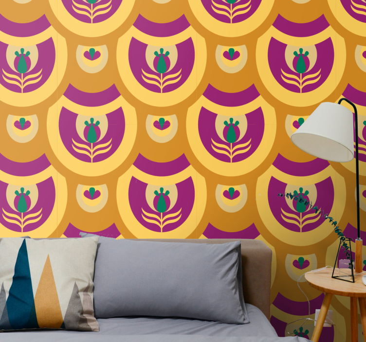 Tapete Kunst blumenemblem-design - TenStickers