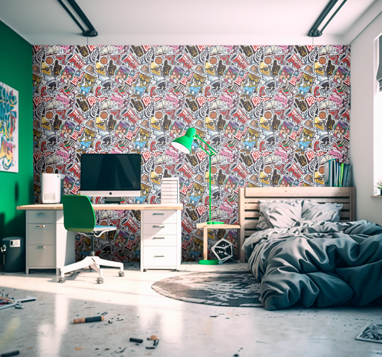 Tapete Kunst Cartoon-Explosion - TenStickers