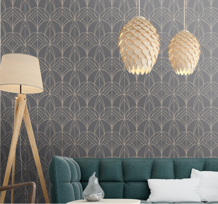 Wohnzimmer Tapete graues elegantes musterdesign - TenStickers