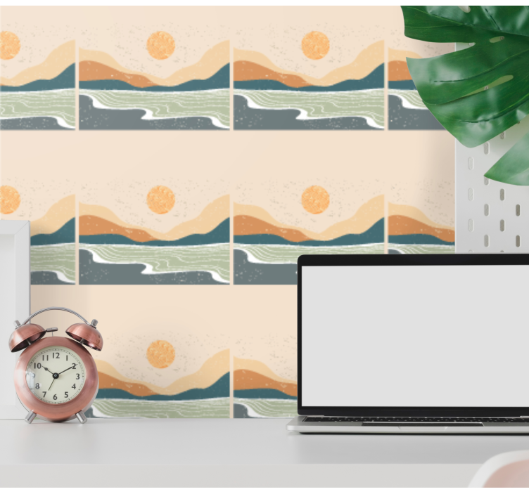 Tapete Landschaft abstrakte Szenerie - TenStickers