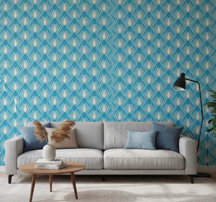 Tapete modern blau abstraktes minimalistisches design - TenStickers