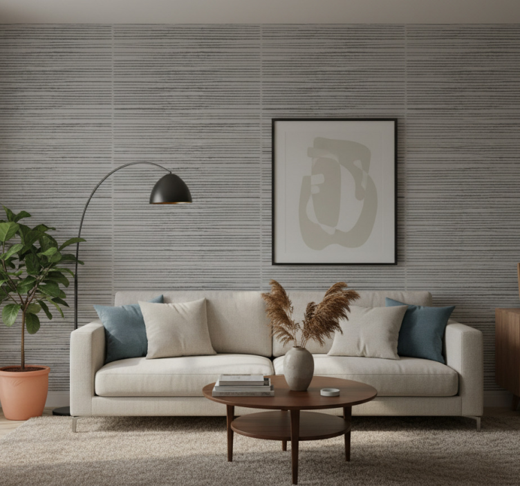 Tapete modern gestreift grau - TenStickers