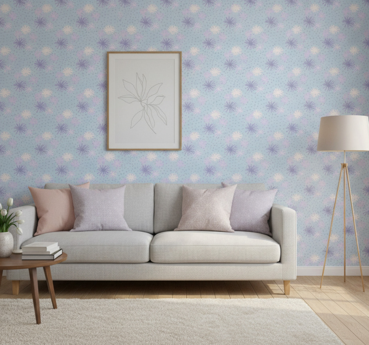 Tapete modern löwenzahn mit wassertropfen - TenStickers