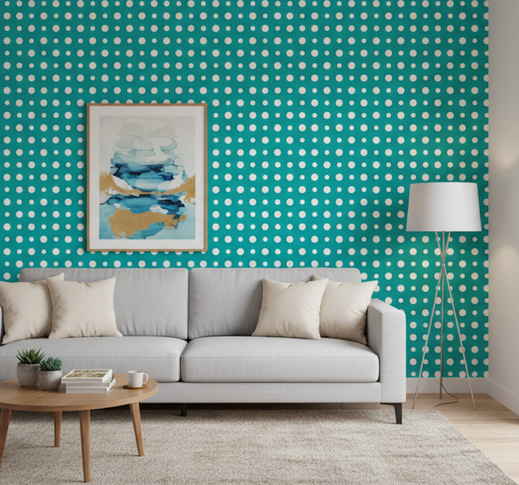 Tapete modern mit blauem punktmuster - TenStickers