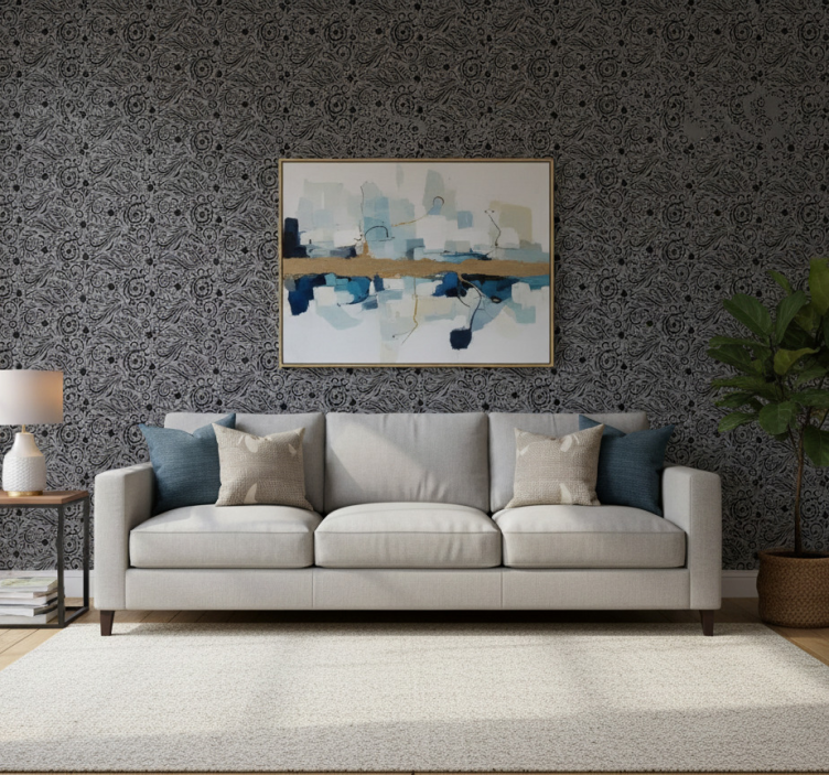 Tapete modern mit verschnörkelten mustern - TenStickers