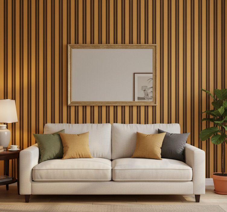 Tapete modern mit vintage streifenmuster - TenStickers