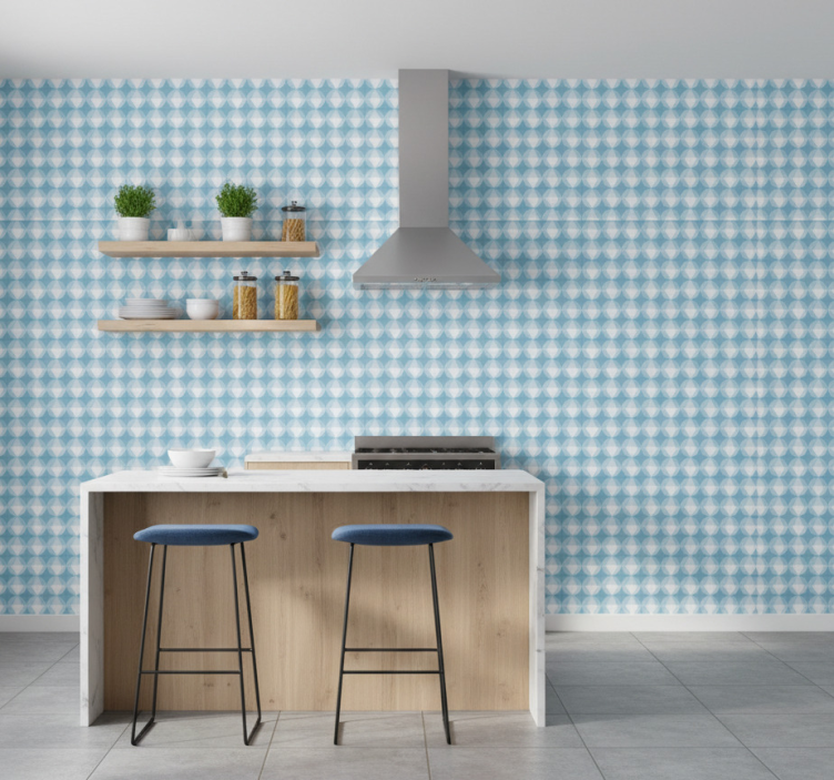 Tapete muster geometrische blaue harmonie - TenStickers