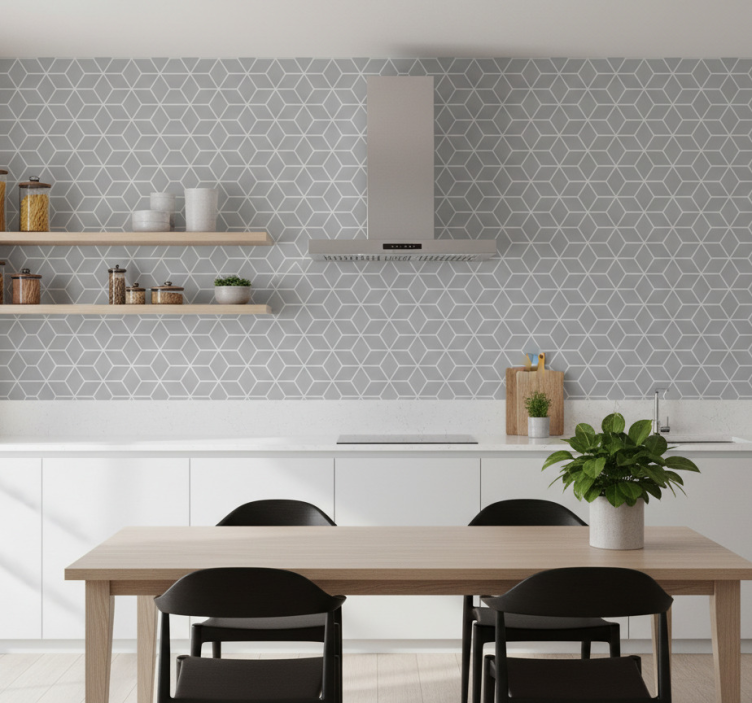 Tapete muster hexagonales graues design - TenStickers