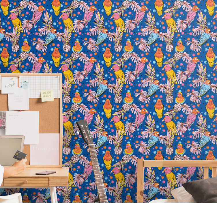 Tapete Papageien tropische papageienoase - TenStickers