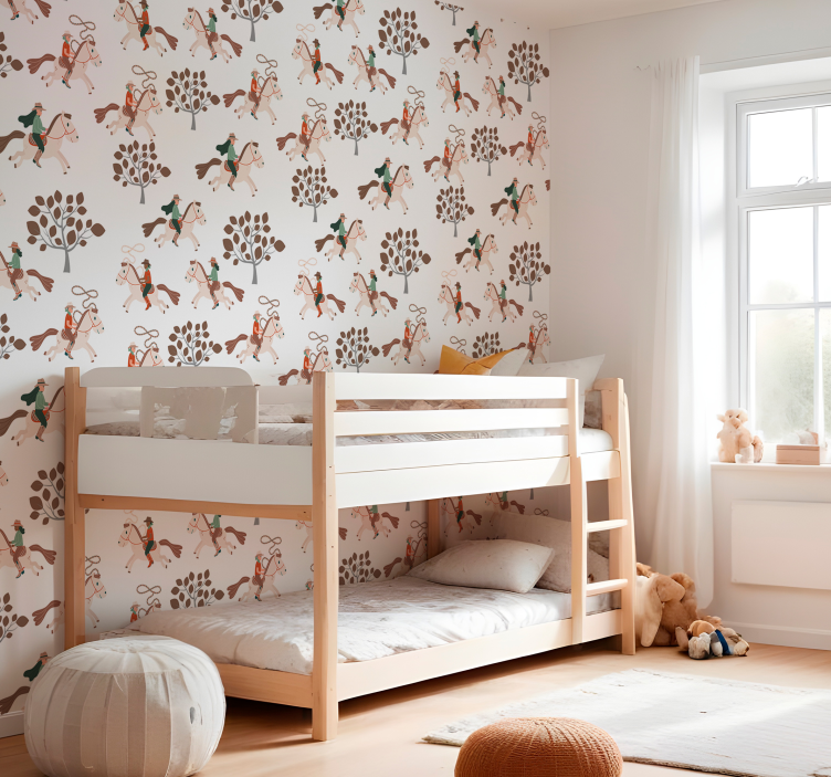 Tapete Pferde reiten im wald - TenStickers