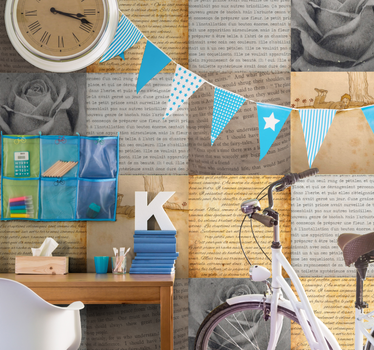 Tapete Schriftzug collage des kleinen prinzen - TenStickers