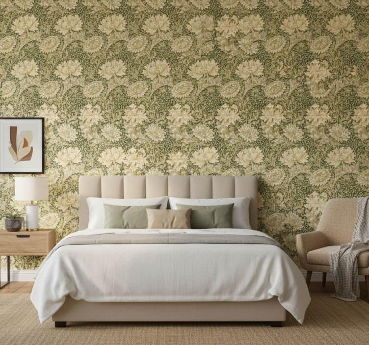Tapete schlafzimmer im modernen stil chrysantheme - TenStickers