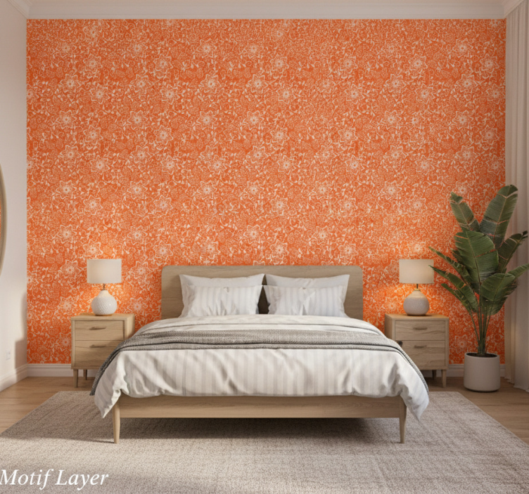 Tapete schlafzimmer mit floralem motiv layer - TenStickers