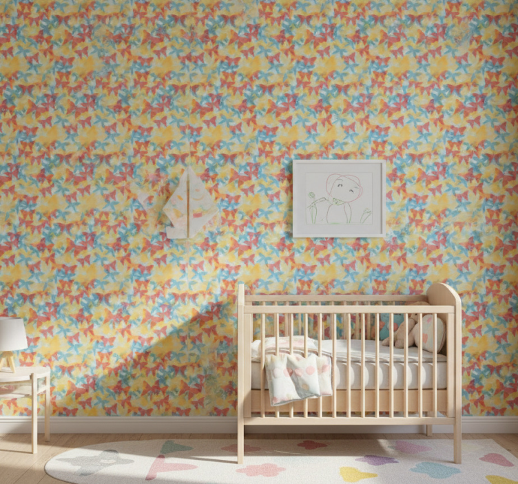 Tapete schmetterling in bunten farben - TenStickers