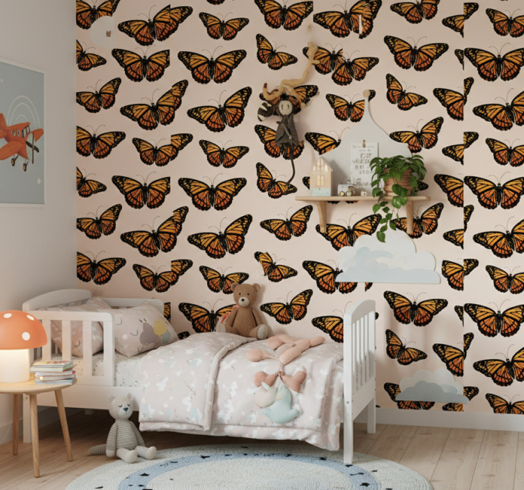 Tapete schmetterling vintage monarchflügel - TenStickers