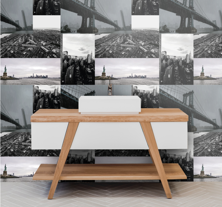 Tapete Stadt und Land großstadtmontage - TenStickers