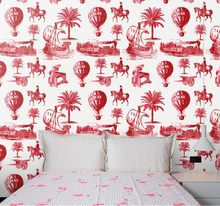 Tapete vintage mit nostalgischen reiseszenen - TenStickers