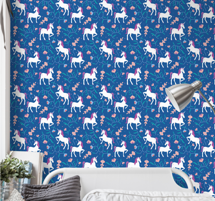 Tapete Tiere einhorn fantasie muster - TenStickers