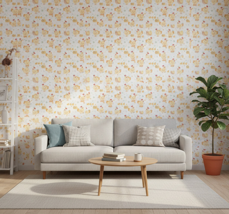 Tapete tiere hühner und schnecken cartoon bauernhof - TenStickers