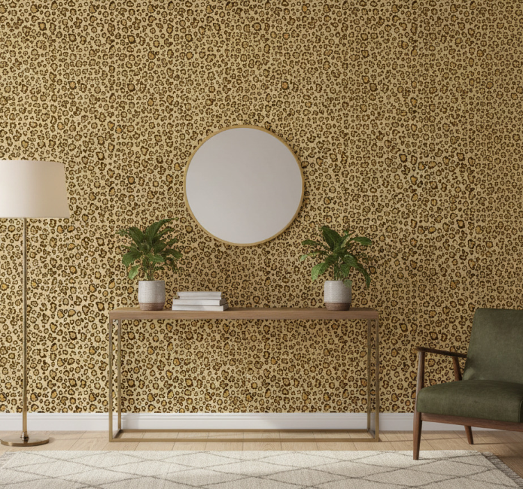 Tapete tiere im gelben leopardenmuster - TenStickers