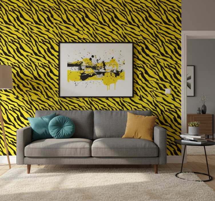 Tapete tiere im gelben zebra design - TenStickers