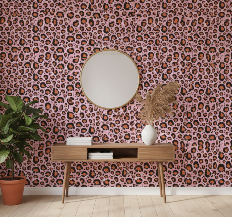 Tapete tiere im pinken leopardenmotiv - TenStickers