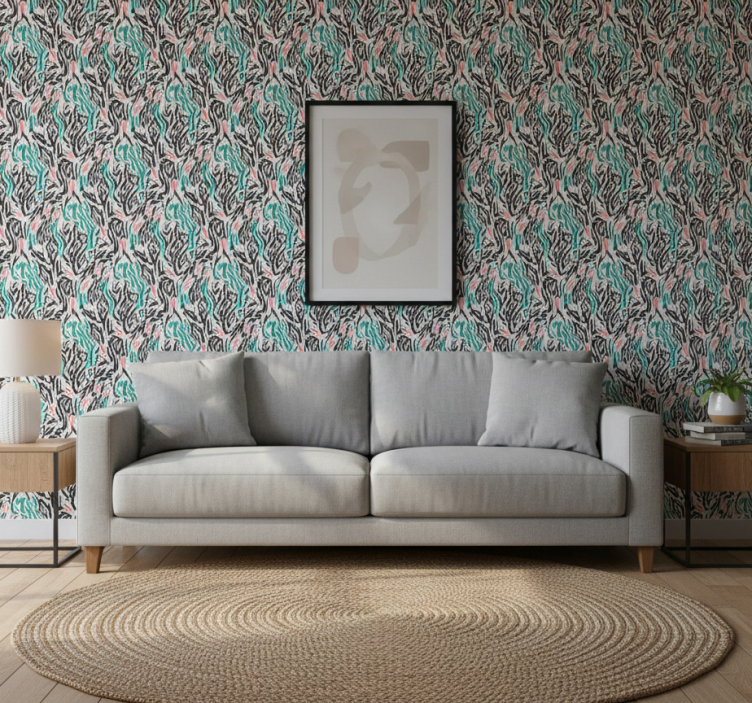 Tapete tiere in blau und rosa zebra - TenStickers