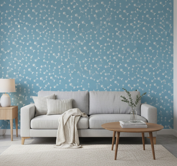 Tapete tiere mit fischknochen-muster - TenStickers