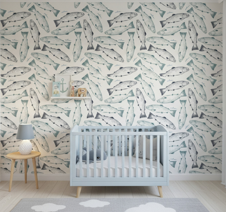 Tapete tiere mit lachsdesign - TenStickers