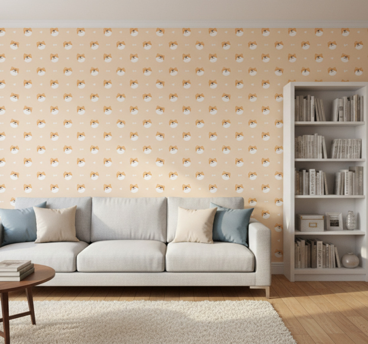 Tapete tiere niedliches hundegesicht cartoon - TenStickers